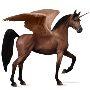 okrídlený jazdecký jednorožec shagya arabian svetlý hnedák