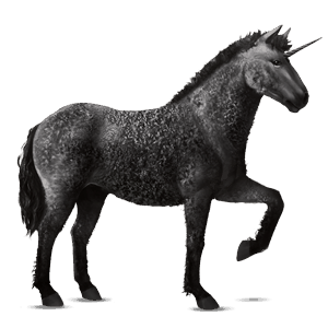 jazdecký jednorožec curly Čierny