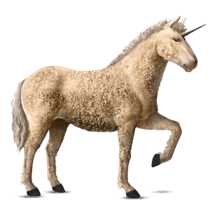jazdecký jednorožec palomino
