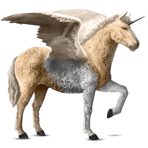 okrídlený jazdecký jednorožec palomino tobiano