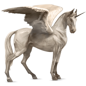 okrídlený jazdecký jednorožec quarter horse cremello