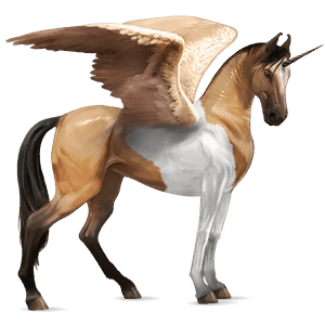 okrídlený jazdecký jednorožec gypsy vanner palomino