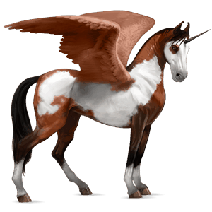 okrídlený jazdecký jednorožec americký paint horse ryšiak tobiano