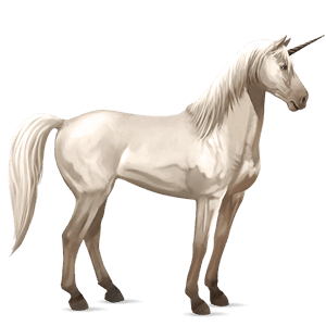 jazdecký jednorožec quarter horse cremello