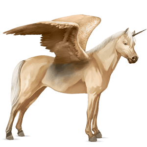 okrídlený jednorožcový poník  palomino tobiano