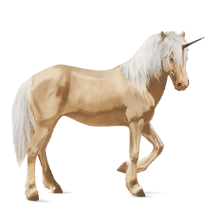 jazdecký jednorožec gypsy vanner palomino