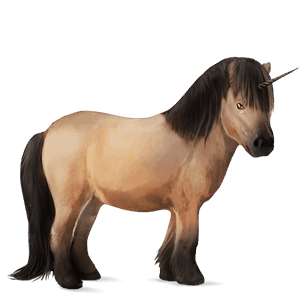 jednorožcový poník newfoundlandský pony svetlošedý