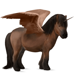 okrídlený jednorožcový poník  shetlandský pony svetlý hnedák