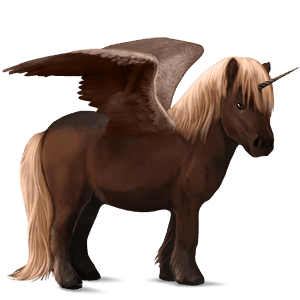 okrídlený jednorožcový poník  shetlandský pony gaštanový