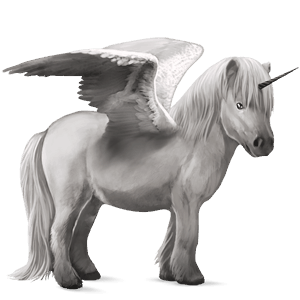 okrídlený jednorožcový poník  shetlandský pony svetlošedý