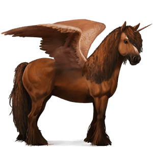 okrídlený jazdecký jednorožec americký paint horse čerešňový overo