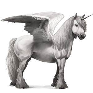 okrídlený jazdecký jednorožec americký paint horse tmavý hnedák tovero