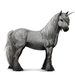 jazdecký jednorožec americký paint horse sivý overo