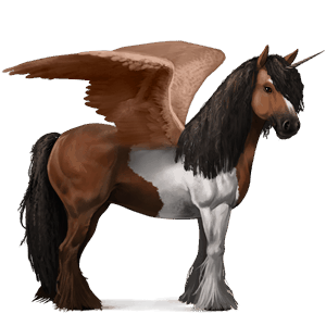 okrídlený jednorožcový poník  newfoundlandský pony gaštanový