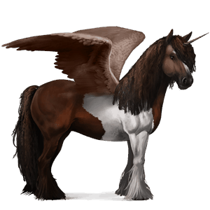 okrídlený jazdecký jednorožec americký paint horse ryšiak tobiano