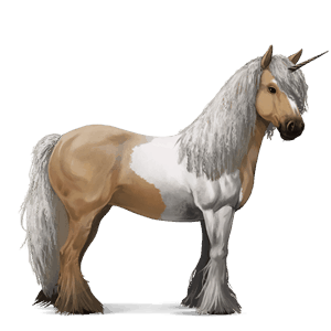 jazdecký jednorožec palomino tobiano