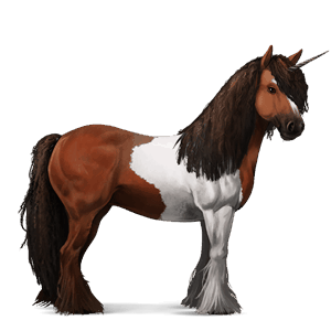 jazdecký jednorožec americký paint horse tmavý hnedák tobiano