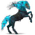 Ťažný kôň jazdec-duch