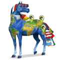 okrídlený jazdecký jednorožec americký paint horse gaštanový tobiano