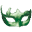 zelená karnevalová maska