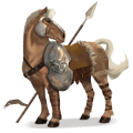 putovný kôň Žáner meč a sandále